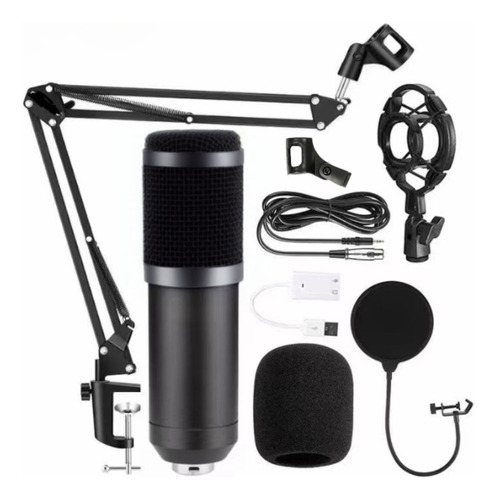 Set Micrófono Condensador Kit Grabación Brazo Articulado Usb