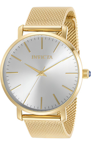Correa de reloj Invicta Angel 31070 para mujer, color dorado, bisel, color dorado, fondo gris