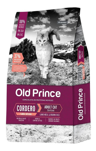 Old Prince Novel Cordero Y Arroz Gato Esterilizado 7,5 + 1kg