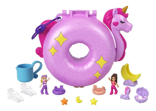 Polly Pocket Set De Juego Compacto Flotador De Unicornio