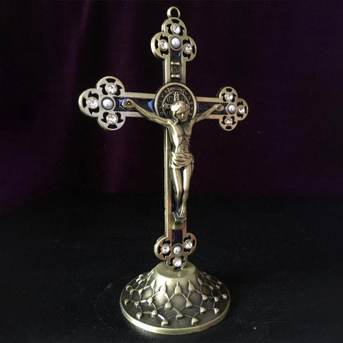 Crucifijo De Pared, Cruz, Decoración Artesanal En Bronce