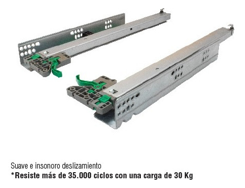 Corredera O Riel Montaje Bajo Cierre Lento 55cm