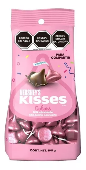 2 Bolsas Rosa Kisses Chocolates Hersheys Colors