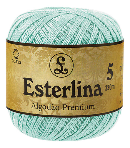 Linha Esterlina Nº5 Coats Corrente Algodão Premium 230m Cor 0185 - Verde Água