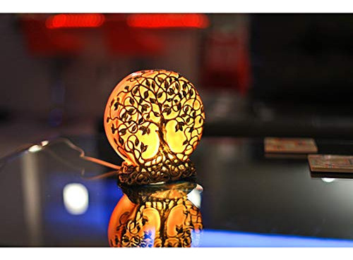 Lámpara De Mesa Pequeña Enchufable Sunset Orange Tree Of Lif
