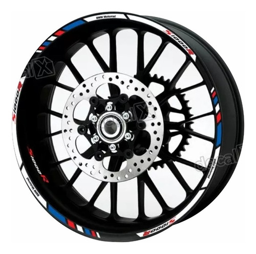 Kit Adesivos Friso Refletivo Roda Moto Bmw S1000r Fri022 Cor Tricolor