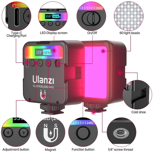 Luz Rgb Multicolor  Vl49  Led 2500 - 9000k Ulanzi