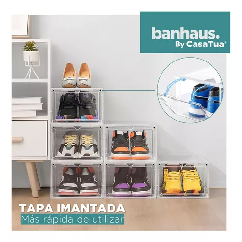 CASATUA Cajas Organizador de Zapatos Set 4 Zapatero Apilable CasaTua