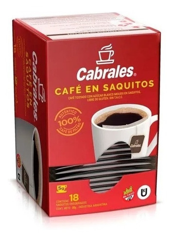 Cafe En Saquitos Cabrales 18 Unidades 90gr.