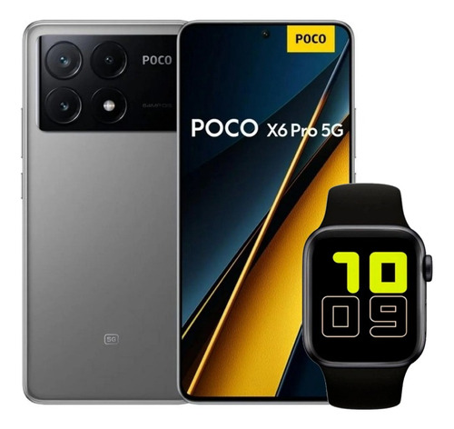 Poco X6 Pro (5g) Gris 8/256gb +smartwatch T500