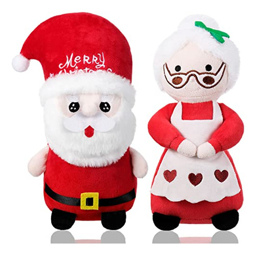 2 Pcs Christmas Santa Clause Plush Mrs Santa Claus Chri...