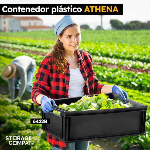 Kit 4 Cajones Plásticos Apilables Athena 4322a 40x30x22cm Ng