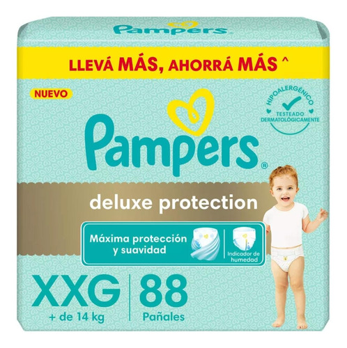 88 Pañales Pampers Deluxe Protection Xxg Extra Extra Grande
