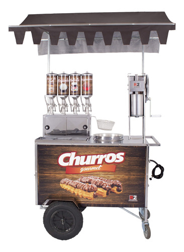 Carrinho Churros Gourmet Top Masseira Engrenag 4 Doceiras R2