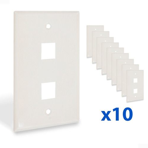 10 Placas De Pared Face Plate 2 Pto Universal Ens-fp62 Enson