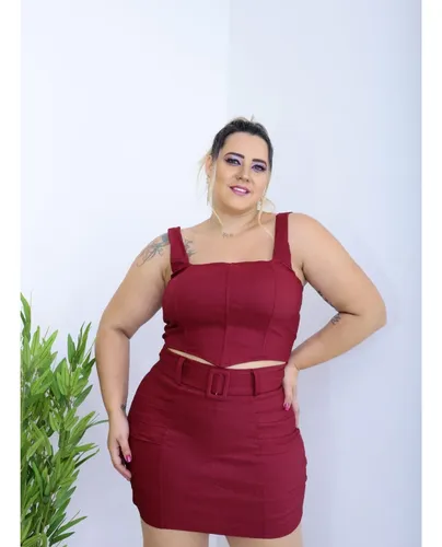 Short saia plus size mercado best sale livre