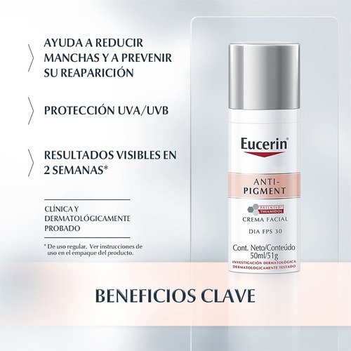 Imagen 3 de 9 de Eucerin Antipigment Crema Día Fps 30+ 50ml