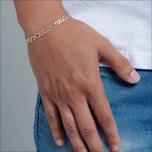 Pulseira Rommanel Banhado Ouro 18k Masculina Elos 3x1 Com Nf