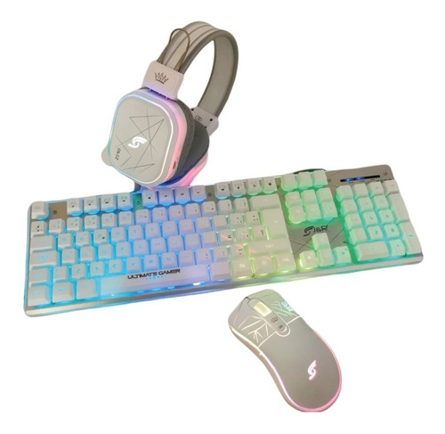 Combo Gamer 3 En 1 Zero 016 Blanco Rgb