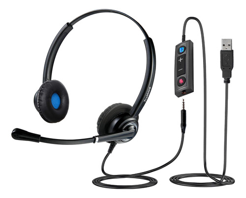 Voicepro 40 - Auriculares Usb De Oficina De Alta Calidad Con