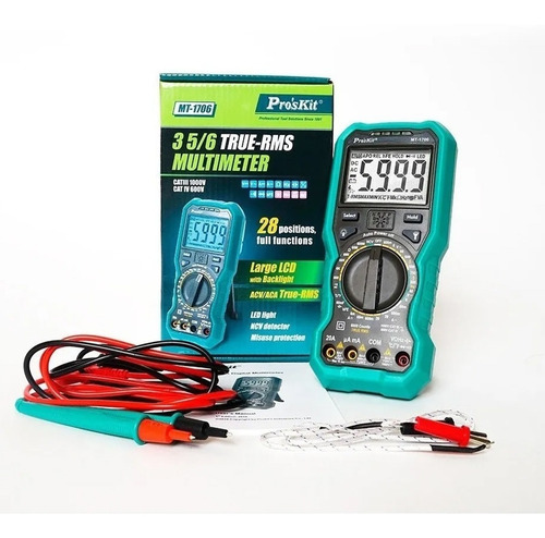 Imagen 2 de 7 de Multimetro Digital Tester 3-5/6 True Rms Proskit Mt-1706 Cuo