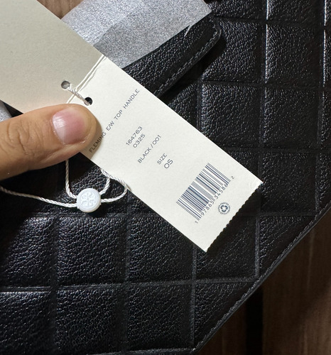 Bolsa Tory Burch 100% Original Tote Fleming East West 164763 Negro Rayas Oro Negro (Usado)