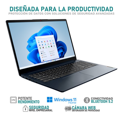 Laptop LENOVO Ideapad 1 15IAU7 Core i5 8GB RAM 256GB SSD 15.6" Windows 11 Home Modo S