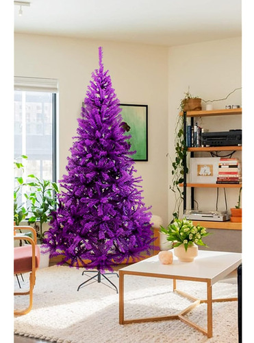 Arbol De Navidad Pino Canadiense Morado 1.2mts 291 Puntas