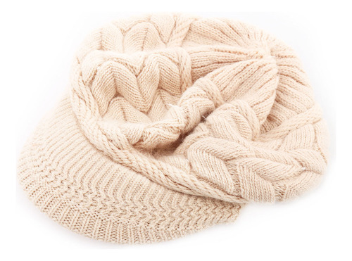 Gorro De Punto Cálido Para Mujer Con Visera Para Esquí De Ni