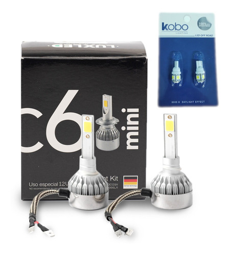 Kit Cree Led C6 Mini Sin Cooler Compacto! + 2 T10 Regalo