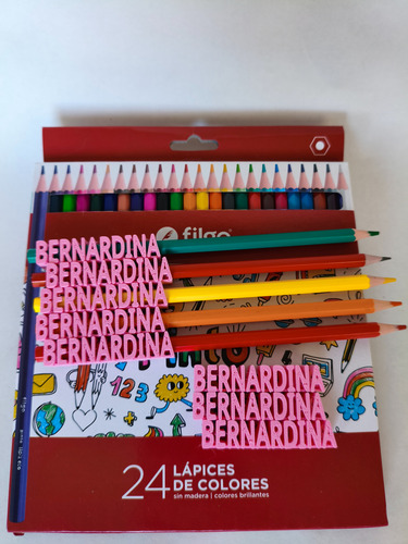 Pack 24 Lápices De Colores Con Nombres 3d Personalizados