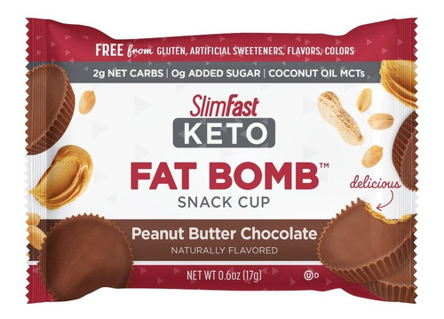 Slimfast Keto Fat Bomb Snack Chocolate 17g 14unidades