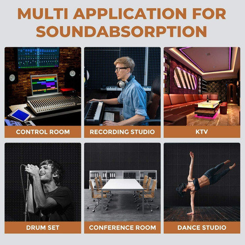 Paneles De Absorción De Sonido, 12 Piezas De Espuma Acústica
