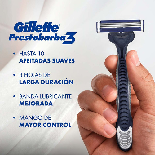 Rastrillos Gillette Prestobarba 3 Extra Suave 4 Pz