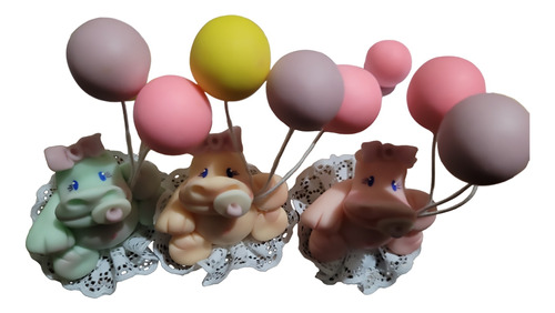 Souvenirs Recuerdos 20 Hipopótamo Bebe Globos Porcelana Fría