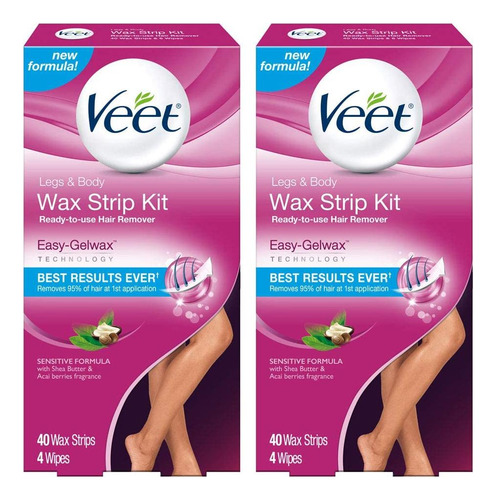 Ceras Frías Veet Para Piernas Y Cuerpo 40 Unidades