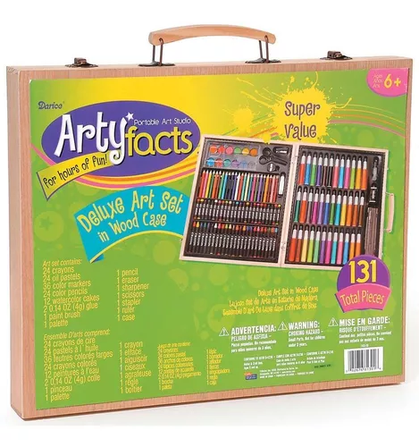 Estuche Set Arte 131 Piezas Dibujo Acuarela Crayolas Plumon