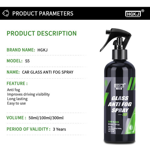 Agente Antiempañante En Aerosol De Vidrio S 300 Ml Para Auto