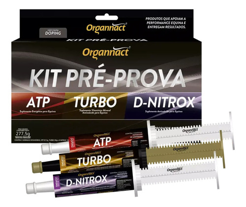 Kit Pre Prova Equinos Organnact 277,5g Atp D-nitrox Turbo