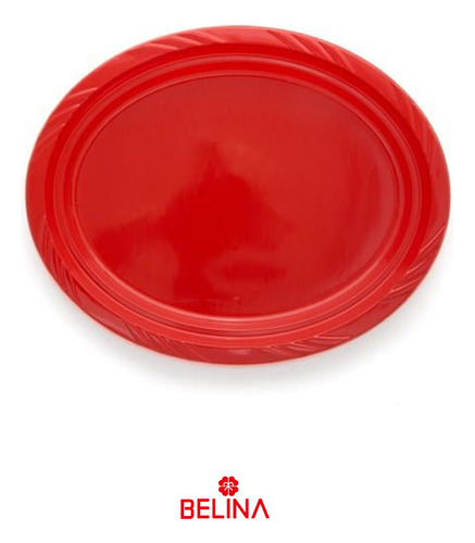 Bandeja Plástica Ovalada Rojo 5pcs