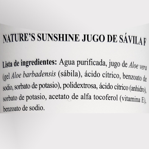 Imagen 2 de 3 de Natures Sunshine Jugo De Sábila Savila F 946ml