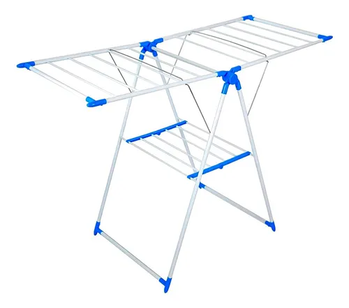 Ningún espacio se queda pequeño gracias al nuevo tendedero de piso plegable;  con capacidad de hasta 20 metros es ideal para ropa de cama y toallas.