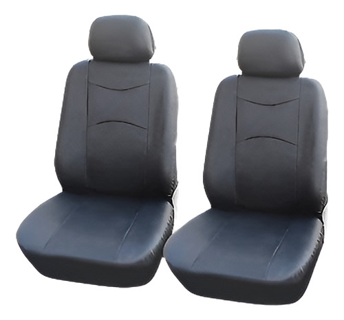 A159 Cuero Negro Como 2 Cubo Delantero Asiento Cubierta Comp