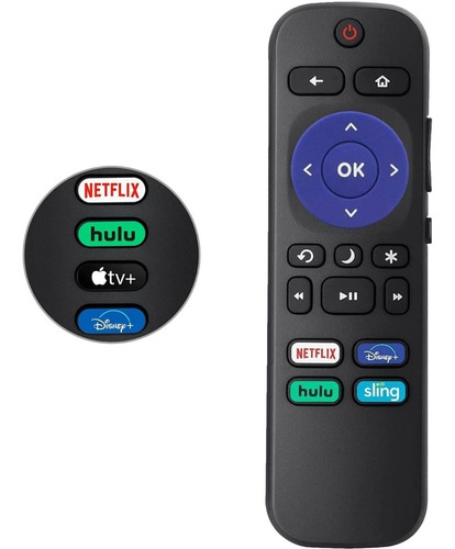 Control Remoto Roku Tv Integrado Tcl Onn Jvc Onn Rca Otros