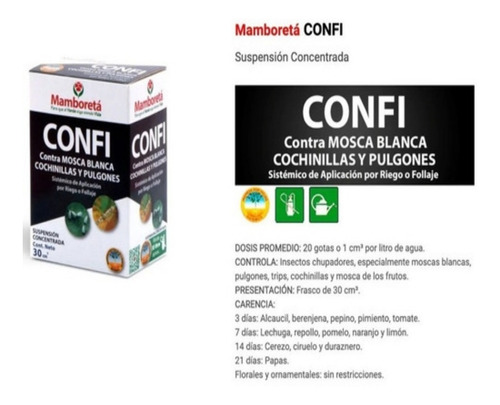 Imagen 3 de 10 de Mamboreta Confi - Mosca Blanca Pulgones Cochinilla Trips 30