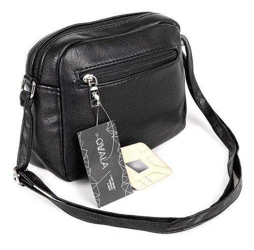 Imagen 3 de 6 de Cartera Bandolera Mujer Cuero Sintetico Amayra Bolsillos