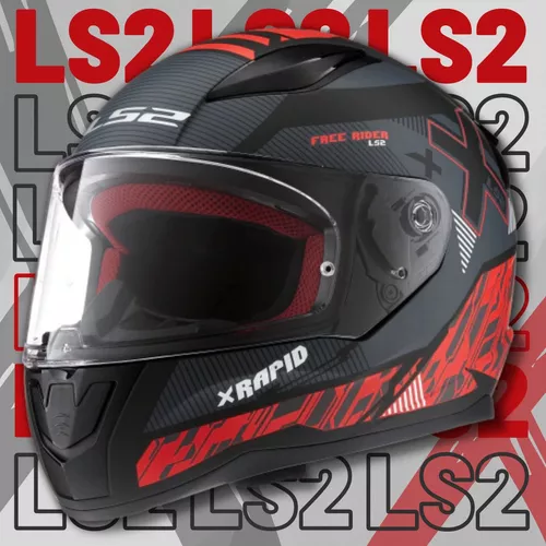 Casco Moto Mujer Integral Ls2 353 Rapid Xtreet Negro Rojo Pr