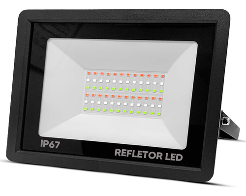 Refletor Pro Led 200w Cor Da Luz Rgb Colorido 127/220V Ip67 Carcaça Preta