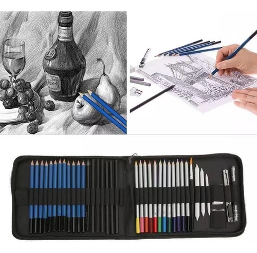 Kit Profesional De Lápices De Dibujo Realista, 40 Piezas