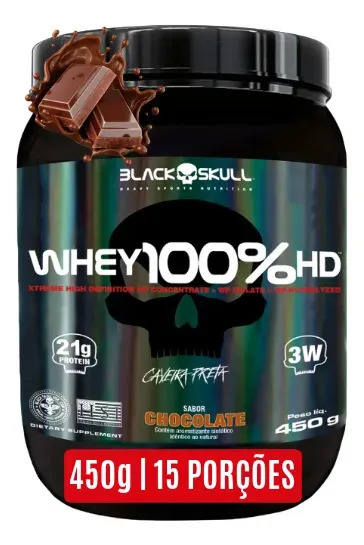 Whey Protein 100% Hd Pote 450g - Black Skull Chocolate